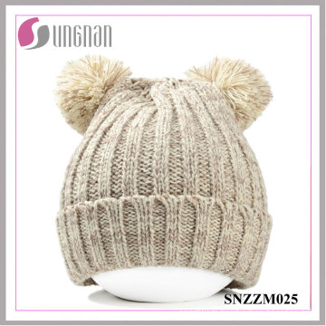 2015 hiver chaud ours mignon Oreilles épais laine tricoté chapeaux (SNZZM025)